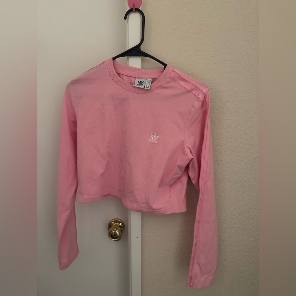 Adidas Pink Crewneck Crop Top